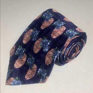 Vintage 90s Floral Tie By Evan Picone 100% All Silk